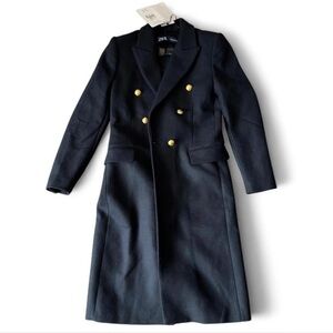 New with tag Zara coat with gold buttons Manteco trench coat bloggers favorite